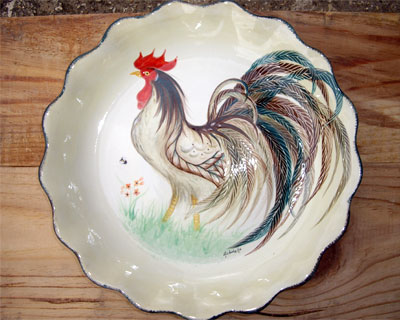 hand painted cockerel
