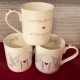 Doves and Hearts Mugs.  From £11.
