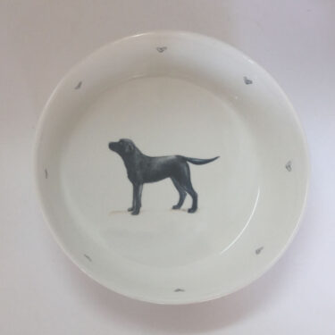 Black Labrador Bone China Dog Bowl