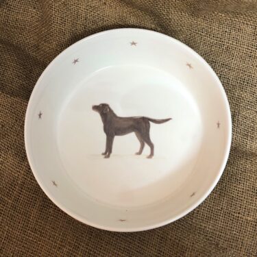 Chocolate Labrador Bone China Dog Bowl