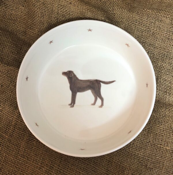 Chocolate Labrador Bone China Dog Bowl