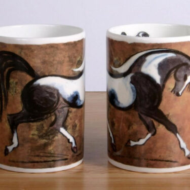 Black and White Horse Bone China Mug