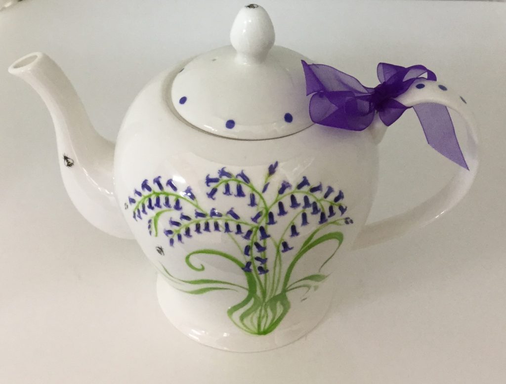 Bluebell 4 6 Cup Bone China Classic Teapot Gabriella Shaw Ceramics 7831