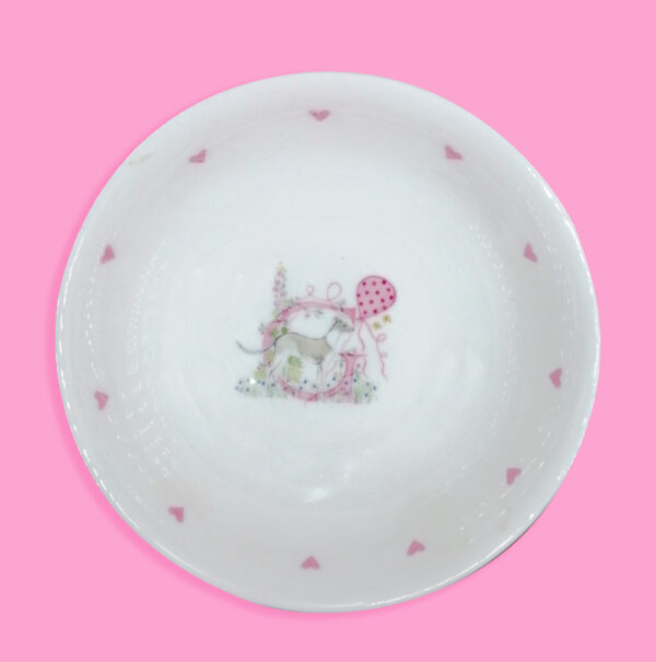 Children's Pink G Porringer Bone China Bowl