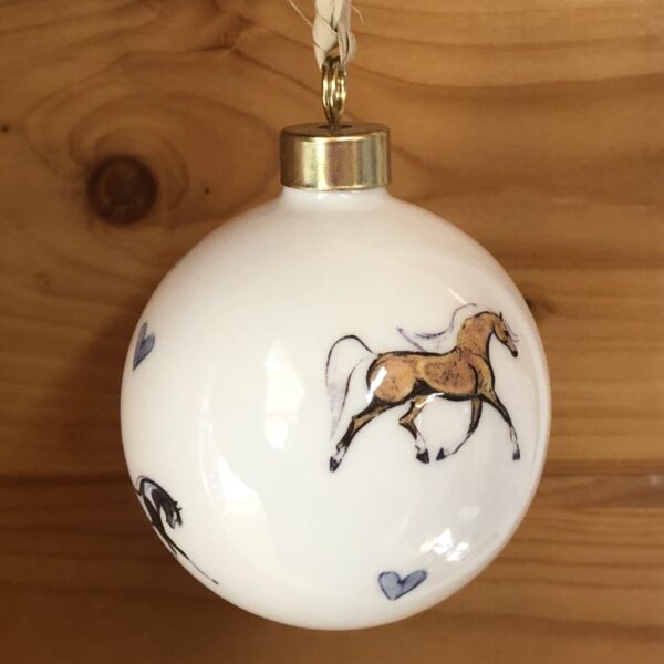 Horse Bone China Bauble Decoration