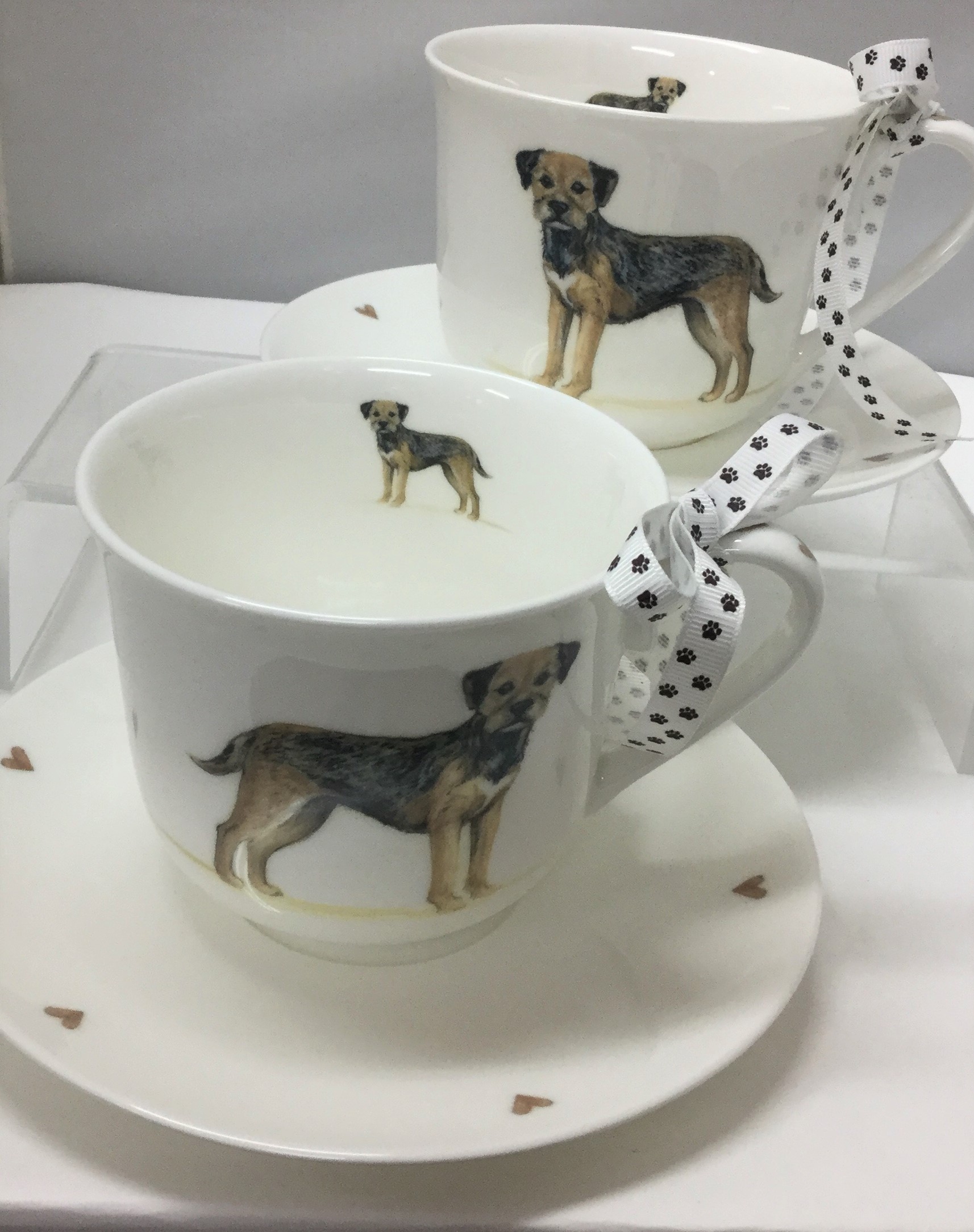 Personalised Border Terrier breakfast cups