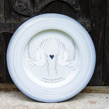 Dove and Heart Wedding Plate