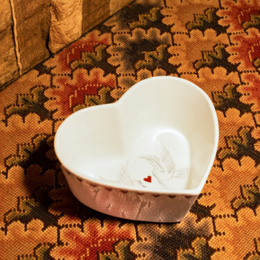 dove and heart bowl