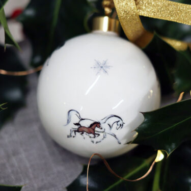 Mare and Foul horse bauble Christmas decoration