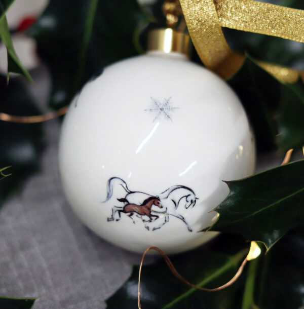 Mare and Foul horse bauble Christmas decoration