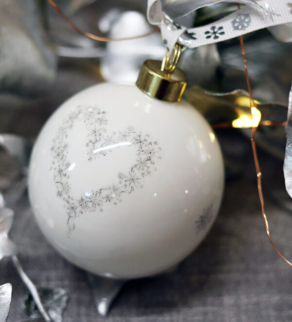 Snowflake Bone China Bauble Christmas Decoration