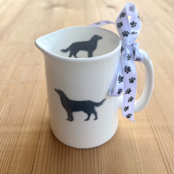 Flat-Coat Retriever 1/4 Pint Straight Sided Bone China Jug